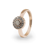 Ladies Petals Memorial Ashes Ring with Fine Crystals - Cherished Urns