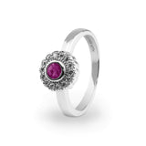 Ladies Petals Memorial Ashes Ring with Fine Crystals - Cherished Urns