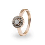 Ladies Petals Memorial Ashes Ring with Fine Crystals - Cherished Urns