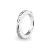 Ladies Harmony Memorial Ashes Ring with Fine Crystals - Cherished Urns