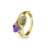 Ladies Cherish Memorial Ashes Ring with Fine Crystals - Cherished Urns