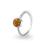 Ladies Round Bubble Band Memorial Ashes Ring - Cherished Urns