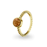 Ladies Round Bubble Band Memorial Ashes Ring - Cherished Urns