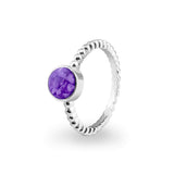 Ladies Round Bubble Band Memorial Ashes Ring - Cherished Urns