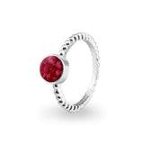 Ladies Round Bubble Band Memorial Ashes Ring - Cherished Urns