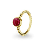Ladies Round Bubble Band Memorial Ashes Ring - Cherished Urns