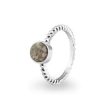 Ladies Round Bubble Band Memorial Ashes Ring - Cherished Urns