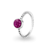 Ladies Round Bubble Band Memorial Ashes Ring - Cherished Urns
