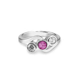 Ladies Three Of Us Memorial Ashes Ring with Fine Crystals - Cherished Urns