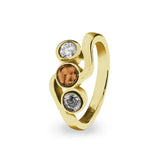 Ladies Three Of Us Memorial Ashes Ring with Fine Crystals - Cherished Urns
