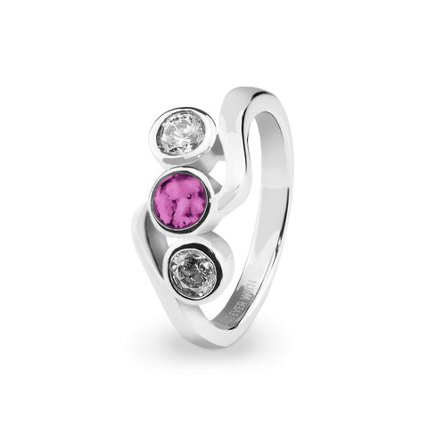 Ladies Three Of Us Memorial Ashes Ring with Fine Crystals - Cherished Urns