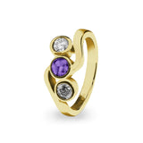 Ladies Three Of Us Memorial Ashes Ring with Fine Crystals - Cherished Urns