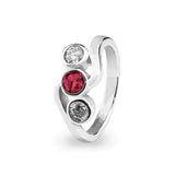 Ladies Three Of Us Memorial Ashes Ring with Fine Crystals - Cherished Urns