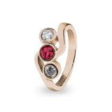 Ladies Three Of Us Memorial Ashes Ring with Fine Crystals - Cherished Urns