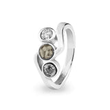 Ladies Three Of Us Memorial Ashes Ring with Fine Crystals - Cherished Urns
