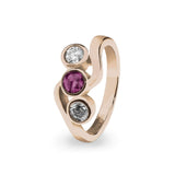 Ladies Three Of Us Memorial Ashes Ring with Fine Crystals - Cherished Urns