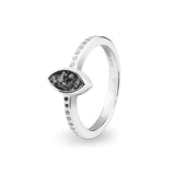 Ladies Deco Memorial Ashes Ring with Fine Crystals - Cherished Urns