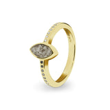 Ladies Deco Memorial Ashes Ring with Fine Crystals - Cherished Urns