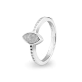 Ladies Deco Memorial Ashes Ring with Fine Crystals - Cherished Urns
