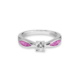 Ladies Solitaire Memorial Ashes Ring with Fine Crystals - Cherished Urns