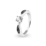 Ladies Solitaire Memorial Ashes Ring with Fine Crystals - Cherished Urns