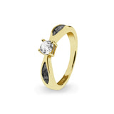Ladies Solitaire Memorial Ashes Ring with Fine Crystals - Cherished Urns