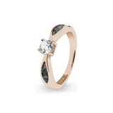 Ladies Solitaire Memorial Ashes Ring with Fine Crystals - Cherished Urns