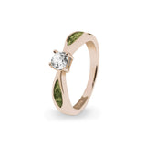 Ladies Solitaire Memorial Ashes Ring with Fine Crystals - Cherished Urns