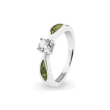 Ladies Solitaire Memorial Ashes Ring with Fine Crystals - Cherished Urns
