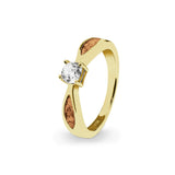Ladies Solitaire Memorial Ashes Ring with Fine Crystals - Cherished Urns