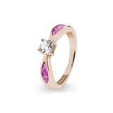 Ladies Solitaire Memorial Ashes Ring with Fine Crystals - Cherished Urns
