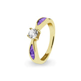 Ladies Solitaire Memorial Ashes Ring with Fine Crystals - Cherished Urns