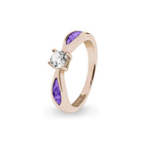 Ladies Solitaire Memorial Ashes Ring with Fine Crystals - Cherished Urns