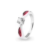 Ladies Solitaire Memorial Ashes Ring with Fine Crystals - Cherished Urns