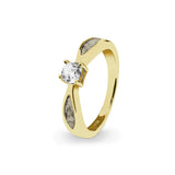 Ladies Solitaire Memorial Ashes Ring with Fine Crystals - Cherished Urns