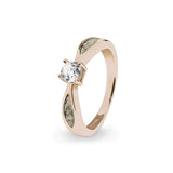 Ladies Solitaire Memorial Ashes Ring with Fine Crystals - Cherished Urns