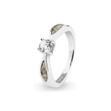 Ladies Solitaire Memorial Ashes Ring with Fine Crystals - Cherished Urns