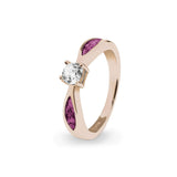 Ladies Solitaire Memorial Ashes Ring with Fine Crystals - Cherished Urns
