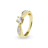 Ladies Solitaire Memorial Ashes Ring with Fine Crystals - Cherished Urns