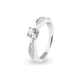 Ladies Solitaire Memorial Ashes Ring with Fine Crystals - Cherished Urns