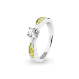 Ladies Solitaire Memorial Ashes Ring with Fine Crystals - Cherished Urns