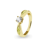 Ladies Solitaire Memorial Ashes Ring with Fine Crystals - Cherished Urns