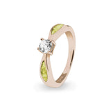 Ladies Solitaire Memorial Ashes Ring with Fine Crystals - Cherished Urns