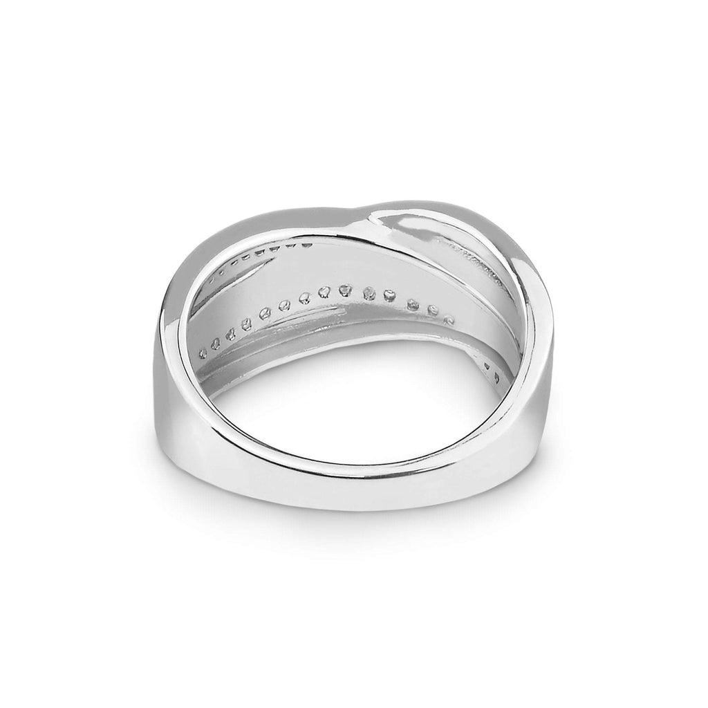 Ladies Waves Memorial Ashes Ring with Fine Crystals โ Cherished Urns