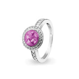 Ladies Radiance Memorial Ashes Ring with Fine Crystals - Cherished Urns