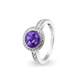 Ladies Radiance Memorial Ashes Ring with Fine Crystals - Cherished Urns