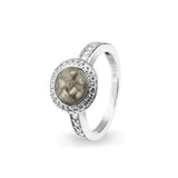 Ladies Radiance Memorial Ashes Ring with Fine Crystals - Cherished Urns