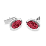 Gents Oval Memorial Ashes Cufflinks - Cherished Urns