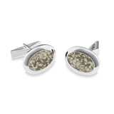 Gents Oval Memorial Ashes Cufflinks - Cherished Urns