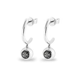Ladies Rondure Crescent Cremation Ashes Earrings - Cherished Urns
